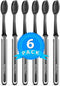 Charcoal Toothbrushes, Soft Activated Charcoal Toothbrush, Teeth Whitening, 6 pc for Adults & Kids