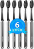 Charcoal Toothbrushes, Soft Activated Charcoal Toothbrush, Teeth Whitening, 6 pc for Adults & Kids