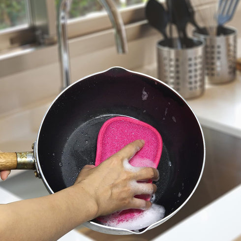 Non Scratch Kitchen Dish Sponge Scrubber, Reusable Washable Heavy Duty Pads for Cleaning Sink and Pans