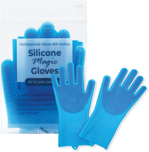 Silicone Magic Gloves: Ultimate Cleaning Gloves for Dishwashing, Kitchen, Pet, and Car - Heat & Cold Resistant, Non-Slip, Reusable - Eco-Friendly Scrubbing Gloves for Household Cleaning Food Grade