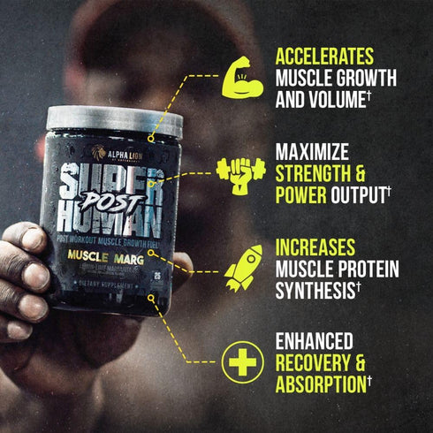 Alpha Lion Superhuman Post Workout Powder, Muscle Builder Drink for Lean Muscle Growth, Strength & Volume, 25 Servings
