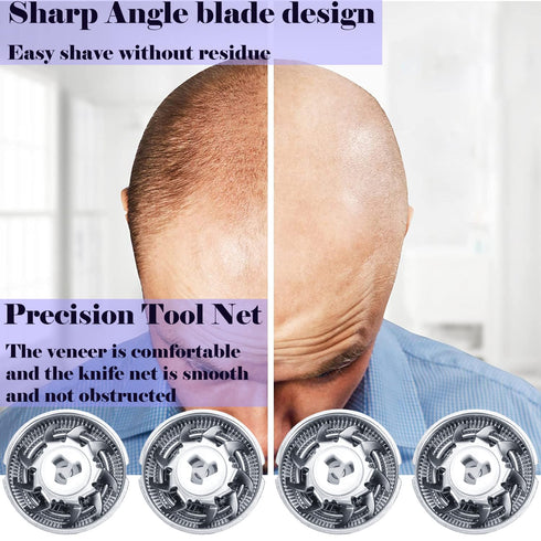 Shaver Replacement Blades for Skull Shaver Pitbull Gold Pro, Men's Electric Shaver Replacement Heads, 8 Count