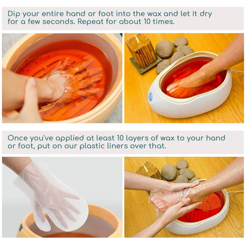 Segbeauty Paraffin Wax Liners, 200pcs Larger Thicker Plastic Hand and Foot Bags for Wax Treatment