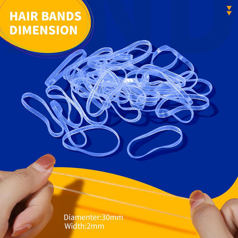 Teenitor Clear Elastic Hair Bands, 2000pcs Mini Rubber Hair Ties, Soft Hair Elastics, 2mm x 30mm