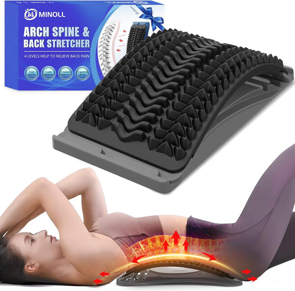 MINOLL Back Stretcher for Lower Back Pain Relief, Multiple Level Adjustable Arch
