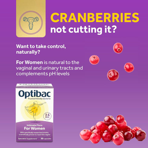 Optibac Probiotics For Women - Vegan Probiotic, 2.5 Billion CFU, 30 Capsules, Support Vagina Flora and Urinary Tract