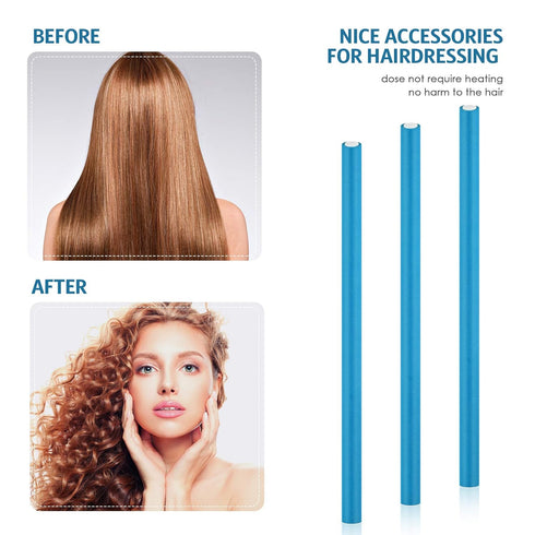 Syhood 30 Pcs Flexible Curling Rods 9.45 Inch, Soft Foam No Heat Hair Rollers and 1 Steel Pintail Comb for Women Long