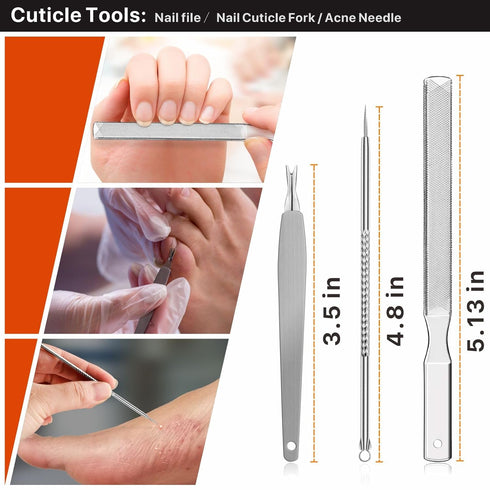 Konovo Ingrown Toenail Tool Kit 9 Pcs, Large Toenail Clipper for Ingrown Toenail Treatment/Thick Nails