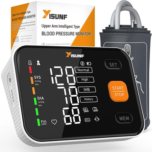 Yisunf Blood Pressure Monitor for Home Use - Upper Arm Blood Pressure Machine