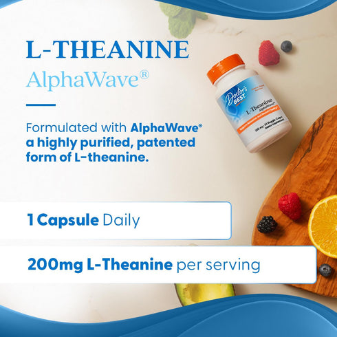 Doctor's Best L-Theanine AlphaWave, Supports Relaxation and Mental Clarity, 60 Veggie Capsules