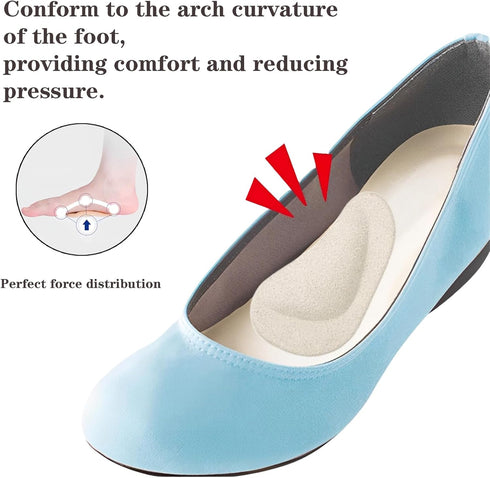 Correct-Position Gel Arch Support Insoles: Plantar Fasciitis & Flat Feet Relief, 6 Pairs (Clear*2, Beige*2, Black*2)