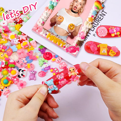 Mity rain Nail Charms | 150pcs Kawaii Flatback Resin Charms for Nail Art Decorations