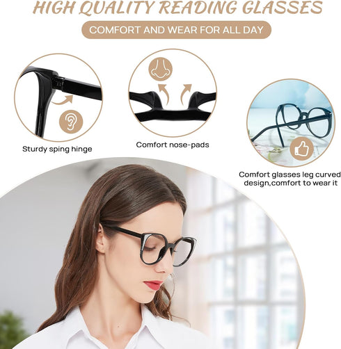 OCCI CHIARI Large 2.25 Reading Glasses - Designer Readers for Women (1.0 1.25 1.5 1.75 2.0 2.25 2.5 2.75 3.0 3.5)