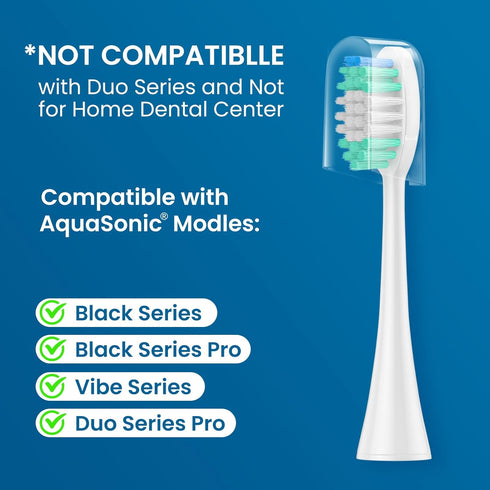 Replacement Toothbrush Heads 10 Pack - Compatible with AquaSonic Black Series, Vibe Series, Black Series Pro, Duo
