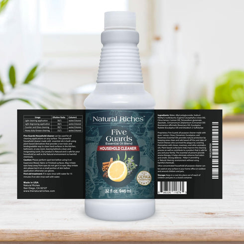 Natural Riches Household Cleaner Concentrate - Five Guards Essential Oil Blend - 32 fl oz Household Cleaner