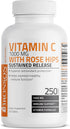 Bronson Vitamin C 1000 mg with Rose HIPS, Sustained Release, 250 Tablets