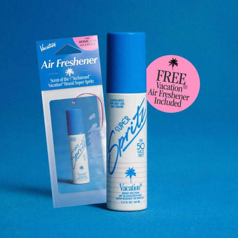 Vacation Super Spritz SPF 50 Sunscreen Face Mist + Air Freshener Bundle, Daily Face Spray, 2.2 fl. Oz.