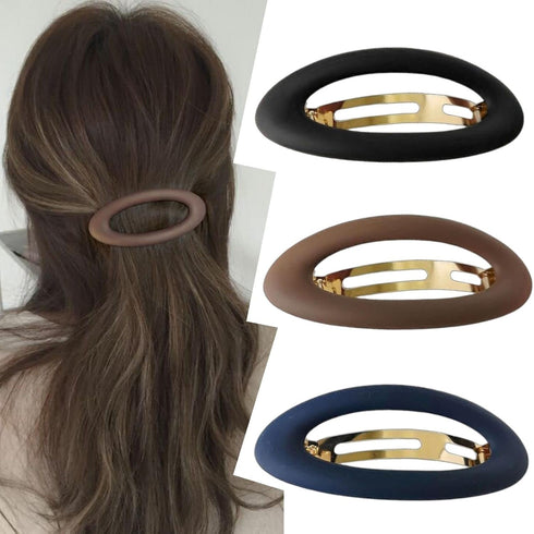 Large Hair Barrettes for Women, Matte Ellipse for Thin Hair, French Barrette Cute Styling Clips Non Slip Vintage