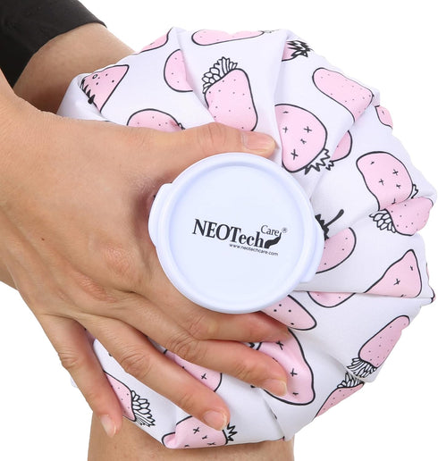 NeoTech Care Ice Bag, Screw Top Fillable, Reusable, Strawberries Design, 8 inch