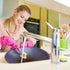Maxdot 10 2 Inch Pcs Kitchen Dish Brush with Beechwood Handle Natural Wooden Handle Scrub Brush Fiber Bristles Dish