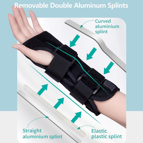 lefeke Carpal Tunnel Wrist Brace Night Support for Right Hand, Adjustable Hand Brace with Replaceable Splints, Pain