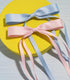 Women's Hair Clips with Tassels, 4pcs Barrettes Claw Clips with Ribbon Bowknot & Long Tails (Pink, Light Blue, White,