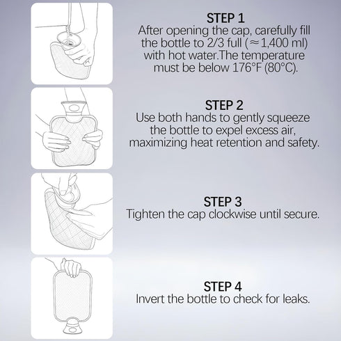 Tummy. 2Liter,Non FORICOM Hot Water Bottle for Pain ReliefPeriod Cramps,Menstrual, Hot Water Bag for Sleeping, Toxic