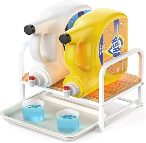 Laundry Detergent Holder, Liquid Detergent Organizer with Drip Tray for Laundry Room Organization (White)