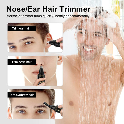 Nose Hair Trimmer for Men, 2024 Painless USB Rechargeable Nose Hair Trimmer, Ear and Nose Hair Trimmer for Men, Professional Facial Hair Trimmer with IPX7 Waterproof Dual Edge Blades