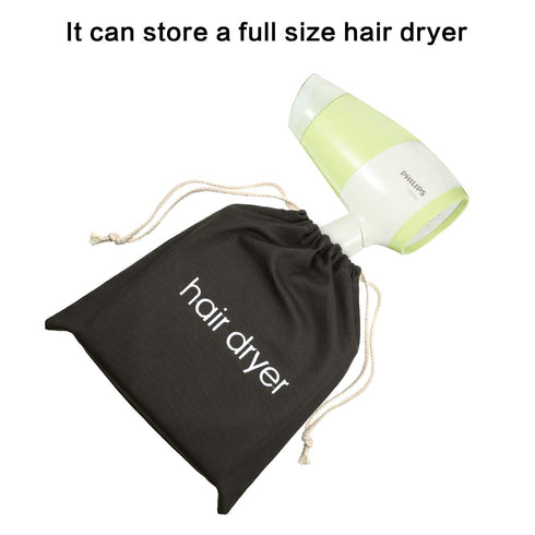 Hair Dryer Bags Drawstring Bag, 11.8 by 13.8 Inch (Cotton, Gray)