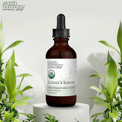 Organic Lugol's Iodine - Iodine and Potassium Iodide 2% Solution, Liquid Supplement Drops for Thyroid Support, 395