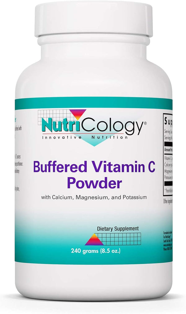 Nutricology Buffered Vitamin C Powder, High-Purity, High Dose, Calcium, Magnesium, Potassium, 8.5 Oz