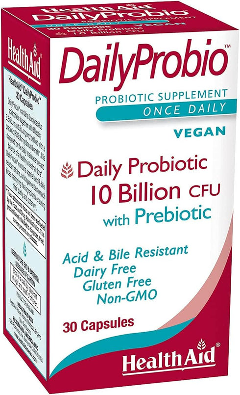 DailyProbio, 10 Billion with Prebiotic, Daily Support, Vegan, Non-GMO, Dairy and Gluten Free