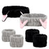 6 Pcs Spa Headband Face Wash and Wristband Set, Cute Cat Ears Plush Makeup Skincare Headbands
