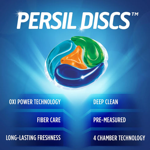 Persil ProClean Discs Laundry Detergent Pacs, Oxi, 15 Count, HE Compatible