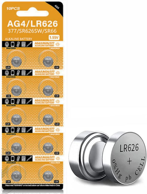TXY 10Packs SR626SW LR626 AG4 377 1.5V Watch Battery Button Coin Cell Battery