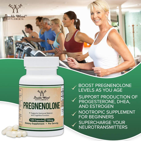 Pregnenolone 100mg per Serving - Boost Progesterone Levels, Third Party Tested, 120 Capsules Non-GMO