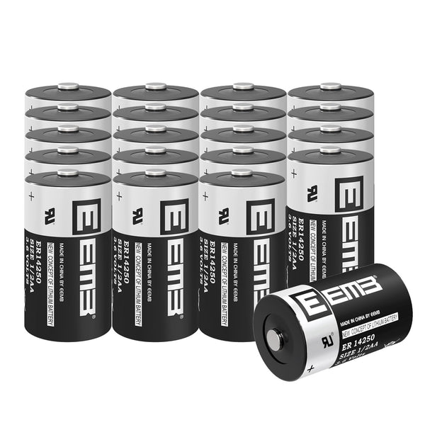 EEMB 20-Pack ER14250 1/2AA 3.6V Lithium Battery - Non-Rechargeable for Home Automation