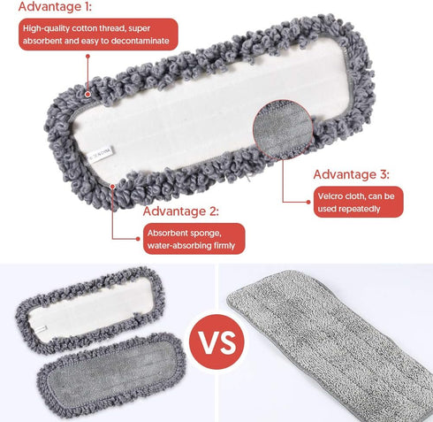 Domi-patrol Spray Mop for Floor Cleaning, Microfiber Floor Mop Dry Wet Mop with 3 Washable Mop Pads & Refillable