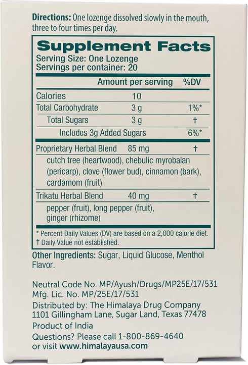 Himalaya Koflet Lozenges, Natural Herbal Cough Drops for Warming Relief and Soothing Throat Comfort, 3-Pack, Menthol
