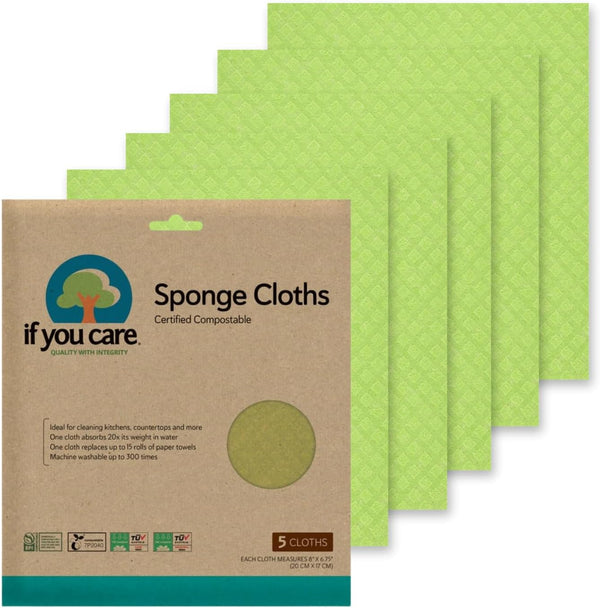 If You Care 100% Natural Sponge Cloths, 5 Count