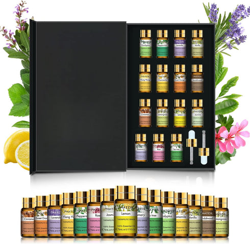 Essential Oils Gift Set 15 x 5ml, Pure Essential Oil Aromatherapy Oil for Skin Care, Hair Care, Bath, Ideal for Humidifier, Diffuser, Relax