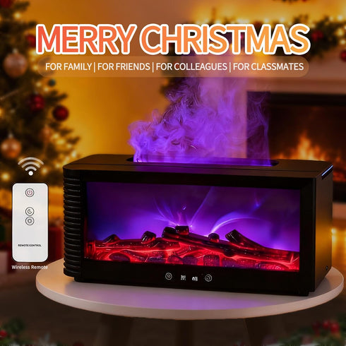 Obociks 9 Flame Effect Essential Oil Diffuser, Ultrasonic Aromatherapy Humidifier with Color LED Lights & Timer