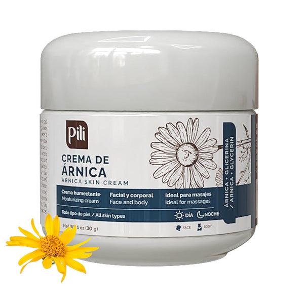 Pili Arnica Cream Hydrating Moisturizer for Face & Body, 1 oz - Soothes Dry, Bruised & Irritated Skin