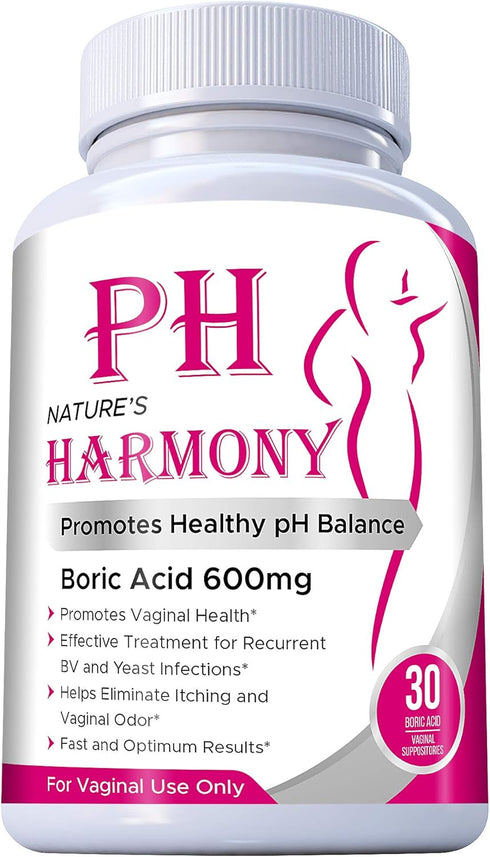 Nature's Harmony PURE PLANT HOME Boric Acid Suppositories 30 Count 600 mg 100% Pure