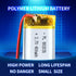 3.7V 400mAh 802030 Lithium Polymer Ion Rechargeable Li-ion Battery with 2P PH 2.0mm Pitch Connector