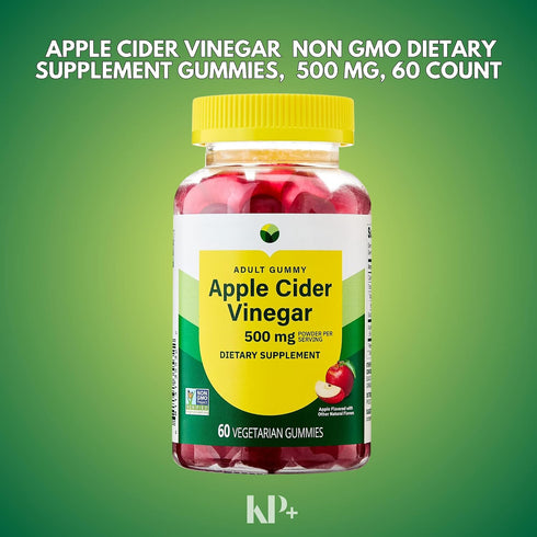 KP+ Gummies 500 60 Gummies Pack 2 Apple Cider Vinegar | mg | Vegetarian | Supports Digestive Health |