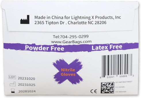 Packed, 100 50 25 Packs 2 Lightning X Products Black Nitrile Glove Pairs, Individually Gloves, Pairs, Carded of Pairs
