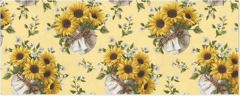 pnyoin Merry Christmas Wrapping Paper Roll,Spring Sunflowers and Bouquet Gift Wrap Perfect