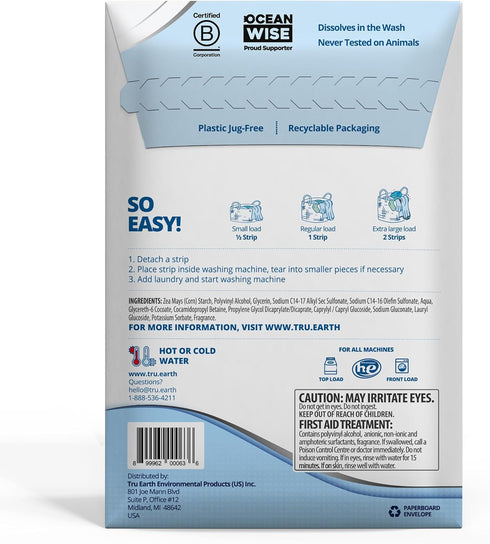 Tru Earth Platinum Heavy Duty Laundry Detergent Sheets, Up to 64 Loads (32 Count), Fresh Linen Scent, Eco-Friendly